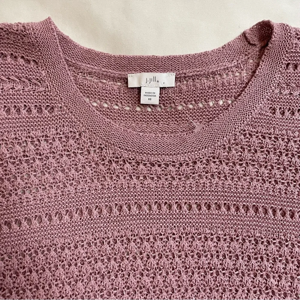 New J.Jill Dusty Rose Cotton Blend Knit Sweater Size XS